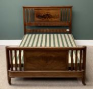 ANTIQUE MAHOGANY BED FRAME & BASE, labelled 