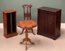 FURNITURE ASSORTMENT (4) to include Italian style wine table on tripod supports, 60cms H, 53cms