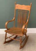 VINTAGE SPINDLEBACK ROCKING CHAIR, 104cms H, 49cms W, 44cms D