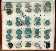 T G G C HARD & SEMI-PRECIOUS STONE SET RINGS (33) by The Genuine Gemstone Company, all stamped '