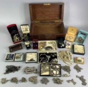 DESIGNER VINTAGE & LATER JEWELLERY COLLECTION - in a mahogany lidded box to include a Carl Ove