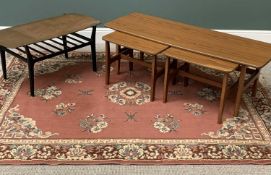 VINTAGE & LATER FURNITURE PARCEL to include a pink floral rug with tassel ends, 224 x 170cms,