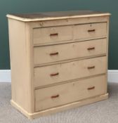 VINTAGE PAINTED PINE CHEST of two short over three long drawers, 95cms H, 101cms W, 46cms D