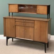 STYLISH NATHAN MID CENTURY CABINET TOP SIDEBOARD, teak with black supports to the cabinet top,