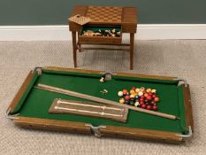 E G RILEY LTD SMALL SIZE TABLETOP SNOOKER TABLE, 4ft 4ins, oak framed, baize covered slate bed,