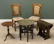 VINTAGE & LATER FURNITURE PARCEL (5) to include a pair of oak Bergere caned highback dining