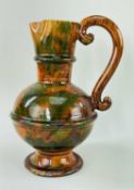 EWENNY POTTERY 'POMPEII' JUG, of circular footed form, bellied waist and slightly tapering neck