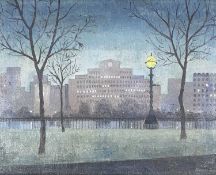 ‡ MARION REES oil on canvas - From the south bank, signed, 40 x 50cms Provenance: private collection