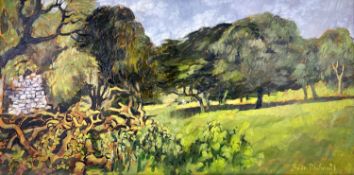 BRYN RICHARDS (b. 1922) oil on board - entitled verso 'From Gwaelod y Garth to Pentyrch', signed, 29