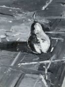 ‡ NEIL GORDON (b.1959) oil on paper - still life with pear, inscribed on gallery label verso, 27 x