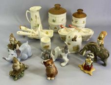 AYNSLEY EDWARDIAN KITCHEN GARDEN ASSORTMENT, 'The Wonderful World of Rambling Ted' figures, Nao
