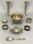 ENGLISH & CONTINENTAL SMALL SILVER - 9 items to include a three footed sugar bowl and two chased