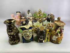 BURLEIGH WARE 'OLD FEEDING TIME' JUG - 5cms tall, character jug of a jazz musician, 16cms tall,