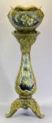 MAJOLICA TYPE JARDINIERE & STAND - 94cms H