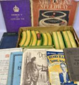 STREAMLINE SPEEDWAY TIN PLATE GAME by Louis Marx & Company Ltd, also, miscellaneous books and