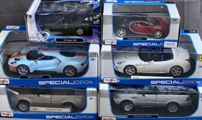 MAISTO SPECIAL EDITION 1:18 & 1:24 SCALE DIECAST VEHICLES (6) - to include a Ferrari California T,