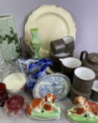 HORNSEA LANCASTER VITRAMIC TABLEWARE, Staffordshire dogs on bases, a pair, quality drinking and