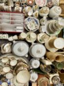 CHINA & GLASSWARE ASSORTMENT - (4 boxes) to include Beresford Brothers Clarence china teaware,