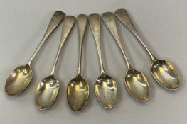 LONDON SILVER TEASPOONS - set of six, three dated 1898, three 1899, Maker Wakely & Wheeler, 4.
