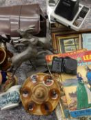 ZENITH CAMERA and a Kodak vintage instant camera, vintage collector's cards, a framed assortment,