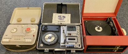 VINTAGE AUDIO EQUIPMENT - to include Fidelity portable turntable, Sanyo briefcase portable music