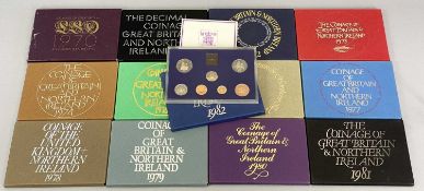 ELIZABETH II COINAGE OF GREAT BRITAIN & NORTHERN IRELAND YEAR PROOF SETS BY ROYAL MINT (13) - a