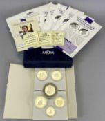 SILVER PROOF COINS (6) - by the Royal Mint to include a 2007 Alderney 5 pounds, 1994 Jamaica $25,