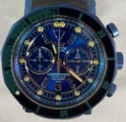 VOSTOK EUROPE LUNOKHOD HELIUM VALVE 300 METRES BLUE COLOURED DIVER'S WRISTWATCH - leather strap,