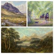 J FAIRBANK oil on board - Llanberis Lake, signed and titled, 37 x 62cms, RICHARD ROBERTS oil on