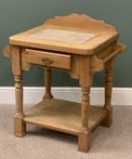PINE BUTCHER'S BLOCK TABLE, 90cms H, 80cms W, 55cms D