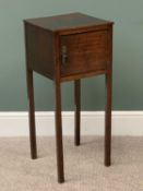 VICTORIAN MAHOGANY SINGLE DOOR NIGHT CABINET - 82cms H, 35cms W, 35cms D