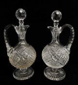 PAIR WATERFORD CRYSTAL 'ALANA' CLARET JUGS & STOPPERS, 30cm h (2)Condition Report: One of the jugs