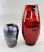 POOLE POTTERY, comprising 'African Sky' vase, 36cm; 'Alchemy' vase 20.5cm (2)