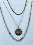 9CT GOLD JEWELLERY comprising 9ct gold multi-link necklace, 9ct gold flat link bracelet,and a 9ct