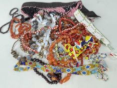QUANTITY OF ASSORTED BEADS, various origins Provenance: deceased estate Ceredigion, consigned via