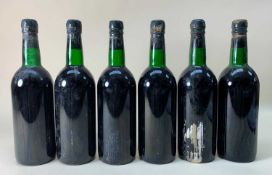 SIX BOTTLES OF 1966 TAYLORS VINTAGE PORT (6) Comments; passive storage, no labels present but