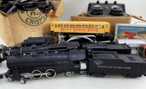 COLLECTION OF AMERICAN FLYER TOYS comprising twin power controller toy transformer, assorted