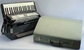 ACCORDION - WELTMEISTER, cased, 41 keys, 120 buttons, 44cms H, 52cms W, 21cms D