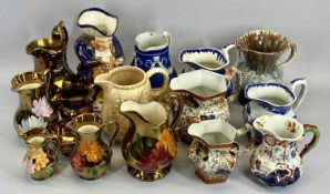 FALCONWARE, Wedgwood, Gaudy Welsh, Toby jugs, ETC including a parcel of assorted jugs, 25cms tall