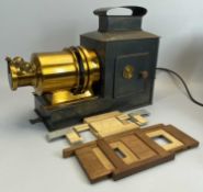 LANTERN PROJECTOR - a fine example within a wooden case by Perken, Son & Company Ltd, 'Optimus