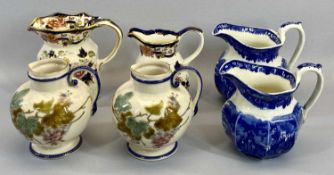 6 ANTIQUE & LATER DECORATIVE JUGS - to include two Wedgwood Etruria, Ferrara, two Masons Mandalay