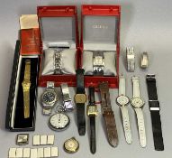 LADY'S & GENT'S FASHION WATCHES - a mixed selection to include an Omega De-ville Quartz with black