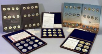 WINDSOR MINT COINS COLLECTION NAVY, SHIPS, AVIATION - 5 sets totalling 78 coins to include a cased