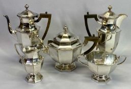 MAPPIN & WEBB TEA SERVICE - five piece octagonal shaped