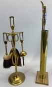 BRASS FIRE IRON HOLDERS WITH IMPLEMENTS (2)