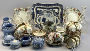 WEDGWOOD JASPER WARE ASSORTMENT, Royal Albert teaware, other Staffordshire teaware and glass