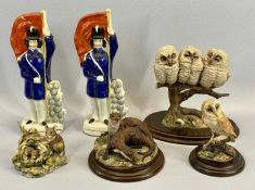 COUNTRY ARTISTS, BORDER FINE ARTS and similar models, 20cms the tallest and a pair of