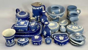 WEDGWOOD JASPERWARE - in dark and light blue, approximately 25 pieces