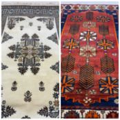 TWO ORIENTAL-STYLE RUGS, including Hamadan 218 x 140cms, and another 200 x 295cms (2)