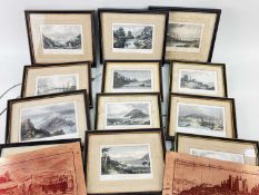 AFTER HENRY GASTINEAU fourteen coloured engravings – titled Welsh scenes, in glazed Baxter-type